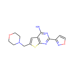 Nc1nc(-c2ccon2)nc2sc(CN3CCOCC3)cc12 ZINC000118600385