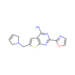 Nc1nc(-c2ncco2)nc2sc(CN3CC=CC3)cc12 ZINC000169329948