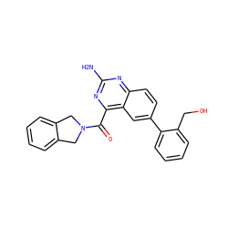 Nc1nc(C(=O)N2Cc3ccccc3C2)c2cc(-c3ccccc3CO)ccc2n1 ZINC000114815855