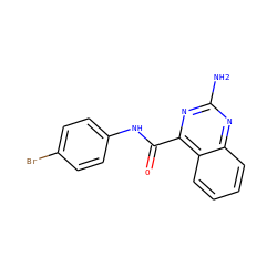 Nc1nc(C(=O)Nc2ccc(Br)cc2)c2ccccc2n1 ZINC000028862044