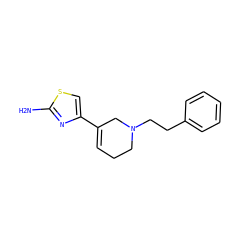 Nc1nc(C2=CCCN(CCc3ccccc3)C2)cs1 ZINC000026847412