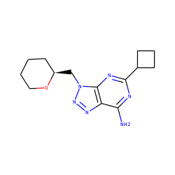 Nc1nc(C2CCC2)nc2c1nnn2C[C@@H]1CCCCO1 ZINC000084690597