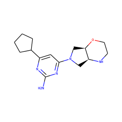 Nc1nc(C2CCCC2)cc(N2C[C@@H]3NCCO[C@@H]3C2)n1 ZINC000114194190