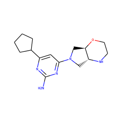 Nc1nc(C2CCCC2)cc(N2C[C@H]3NCCO[C@@H]3C2)n1 ZINC000114194188