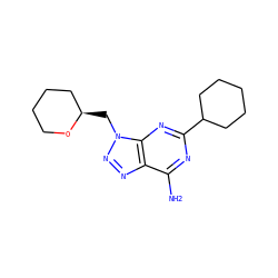 Nc1nc(C2CCCCC2)nc2c1nnn2C[C@@H]1CCCCO1 ZINC000084708767