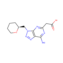Nc1nc(CC(=O)O)nc2c1nnn2C[C@@H]1CCCCO1 ZINC000084688463