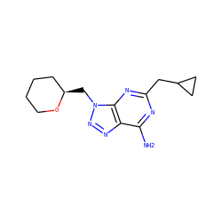 Nc1nc(CC2CC2)nc2c1nnn2C[C@@H]1CCCCO1 ZINC000084708721