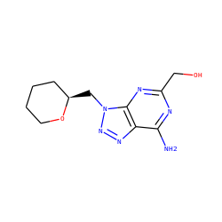 Nc1nc(CO)nc2c1nnn2C[C@@H]1CCCCO1 ZINC000084688179