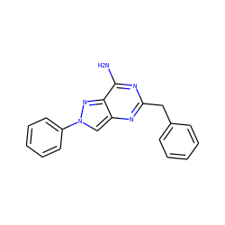 Nc1nc(Cc2ccccc2)nc2cn(-c3ccccc3)nc12 ZINC000095580878