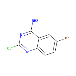 Nc1nc(Cl)nc2ccc(Br)cc12 ZINC000002075095