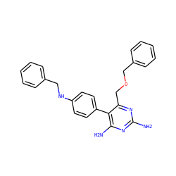 Nc1nc(N)c(-c2ccc(NCc3ccccc3)cc2)c(COCc2ccccc2)n1 ZINC000013686025
