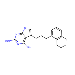 Nc1nc(N)c2c(CCCc3cccc4c3CCCC4)c[nH]c2n1 ZINC000045338083