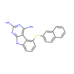 Nc1nc(N)c2c(n1)[nH]c1cccc(Sc3ccc4ccccc4c3)c12 ZINC001772601754