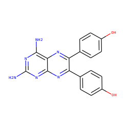 Nc1nc(N)c2nc(-c3ccc(O)cc3)c(-c3ccc(O)cc3)nc2n1 ZINC000001694541
