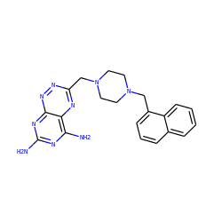 Nc1nc(N)c2nc(CN3CCN(Cc4cccc5ccccc45)CC3)nnc2n1 ZINC000022930686