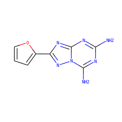 Nc1nc(N)n2nc(-c3ccco3)nc2n1 ZINC000073198943