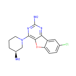 Nc1nc(N2CCC[C@H](N)C2)c2oc3ccc(Cl)cc3c2n1 ZINC000073195896