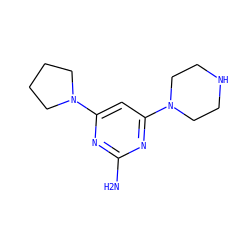 Nc1nc(N2CCCC2)cc(N2CCNCC2)n1 ZINC000071405059