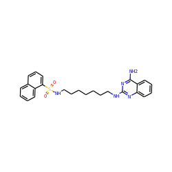 Nc1nc(NCCCCCCCNS(=O)(=O)c2cccc3ccccc23)nc2ccccc12 ZINC000034802008