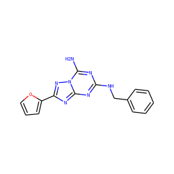 Nc1nc(NCc2ccccc2)nc2nc(-c3ccco3)nn12 ZINC000033980995