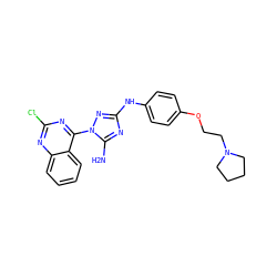 Nc1nc(Nc2ccc(OCCN3CCCC3)cc2)nn1-c1nc(Cl)nc2ccccc12 ZINC000168071035