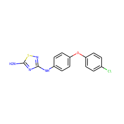 Nc1nc(Nc2ccc(Oc3ccc(Cl)cc3)cc2)ns1 ZINC000084616094