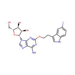 Nc1nc(OCCc2c[nH]c3ccc(I)cc23)nc2c1ncn2[C@@H]1O[C@H](CO)[C@@H](O)[C@H]1O ZINC000028636066