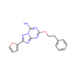 Nc1nc(OCCc2ccccc2)nc2nc(-c3ccco3)nn12 ZINC000034731338