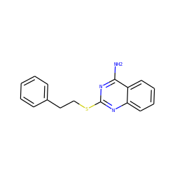 Nc1nc(SCCc2ccccc2)nc2ccccc12 ZINC000045286367