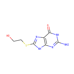 Nc1nc2[nH]c(SCCO)nc2c(=O)[nH]1 ZINC000148181727