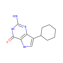 Nc1nc2c(C3CCCCC3)c[nH]c2c(=O)[nH]1 ZINC000013798505