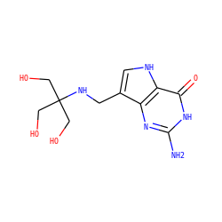 Nc1nc2c(CNC(CO)(CO)CO)c[nH]c2c(=O)[nH]1 ZINC000040423987