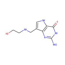 Nc1nc2c(CNCCO)c[nH]c2c(=O)[nH]1 ZINC000096316659