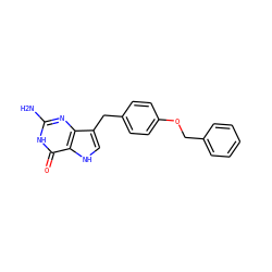 Nc1nc2c(Cc3ccc(OCc4ccccc4)cc3)c[nH]c2c(=O)[nH]1 ZINC000013798483