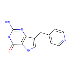 Nc1nc2c(Cc3ccncc3)c[nH]c2c(=O)[nH]1 ZINC000013798513