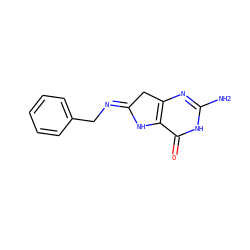 Nc1nc2c(c(=O)[nH]1)N/C(=N\Cc1ccccc1)C2 ZINC000027723331