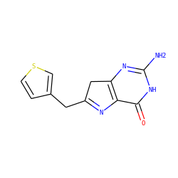 Nc1nc2c(c(=O)[nH]1)N=C(Cc1ccsc1)C2 ZINC000027759080