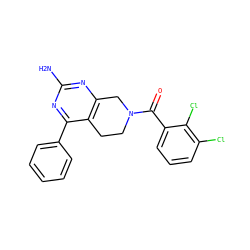 Nc1nc2c(c(-c3ccccc3)n1)CCN(C(=O)c1cccc(Cl)c1Cl)C2 ZINC000219435990