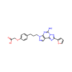 Nc1nc2c(cnn2CCCc2ccc(OCC(=O)O)cc2)c2nc(-c3ccco3)nn12 ZINC000071418528