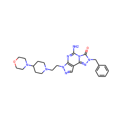 Nc1nc2c(cnn2CCN2CCC(N3CCOCC3)CC2)c2nn(Cc3ccccc3)c(=O)n12 ZINC000071330910