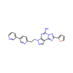 Nc1nc2c(cnn2CCc2ccc(-c3cccnc3)cn2)c2nc(-c3ccco3)nn12 ZINC000040934966