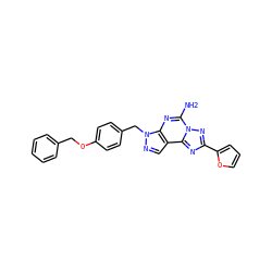 Nc1nc2c(cnn2Cc2ccc(OCc3ccccc3)cc2)c2nc(-c3ccco3)nn12 ZINC000013554849