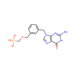 Nc1nc2c(ncn2Cc2cccc(COCP(=O)(O)O)c2)c(=O)[nH]1 ZINC000001534069