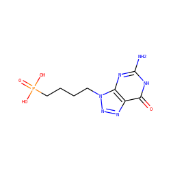 Nc1nc2c(nnn2CCCCP(=O)(O)O)c(=O)[nH]1 ZINC000013604180