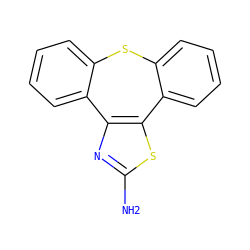 Nc1nc2c(s1)-c1ccccc1Sc1ccccc1-2 ZINC000026487564
