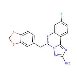 Nc1nc2c3ccc(F)cc3nc(Cc3ccc4c(c3)OCO4)n2n1 ZINC000116238650