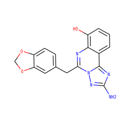 Nc1nc2c3cccc(O)c3nc(Cc3ccc4c(c3)OCO4)n2n1 ZINC000116239967