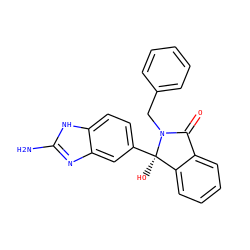 Nc1nc2cc([C@]3(O)c4ccccc4C(=O)N3Cc3ccccc3)ccc2[nH]1 ZINC000116255408