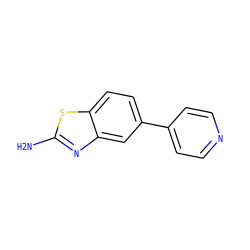 Nc1nc2cc(-c3ccncc3)ccc2s1 ZINC000066259344