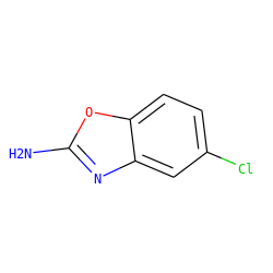 Nc1nc2cc(Cl)ccc2o1 ZINC000008614810